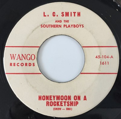 Lot 143 - L. C. SMITH & THE SOUTHERN PLAYBOYS - HONEYMOON ON A ROCKETSHIP 7" (WANGO 45-104)