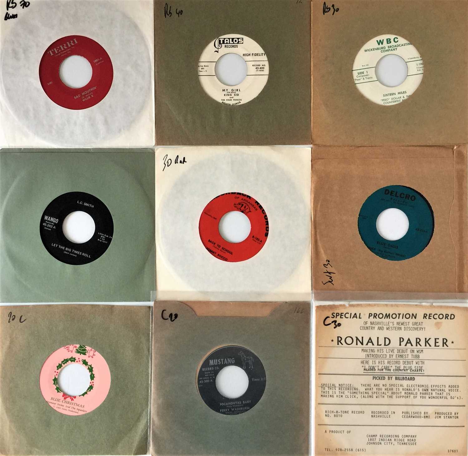 Lot 156 - ROCKABILLY / ROCK N ROLL / COUNTRY - 7" PACK