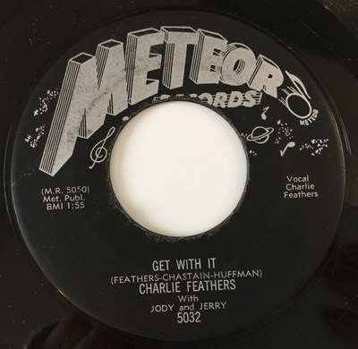 Lot 158 - CHARLIE FEATHERS - GET WITH IT 7" (METEOR RECORDS 5032)