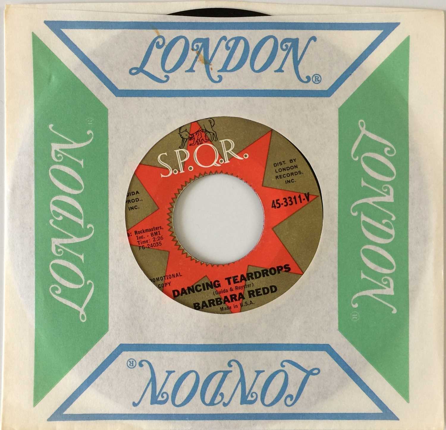 Lot 161 - BARBARA REDD - DANCING TEARDROPS (S.P.Q.R. 45-3311-V)