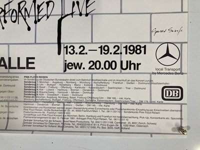 Lot 181 - PINK FLOYD - THE WALL LIVE 1981 - A GERMAN POSTER.