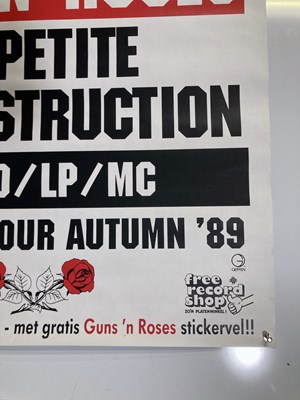 Lot 187 - GUNS N ROSES - 1989 APPETITE FOR DESTRUCTION TOUR / PROMO POSTER.