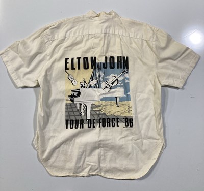 Lot 352 - ELTON JOHN - A 1986 TOUR SHIRT OWNED AND WORN BY ELTON JOHN.