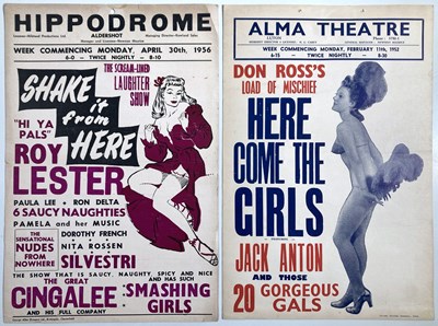 Lot 152 - 1950S SHOW GIRL / BURLESQUE POSTERS/WINDOW CARDS.