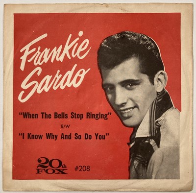 Lot 260 - FRANKIE SARDO - WHEN THE BELLS STOP RINGING 7" (US PROMO - 20TH CENTURY FOX 208)