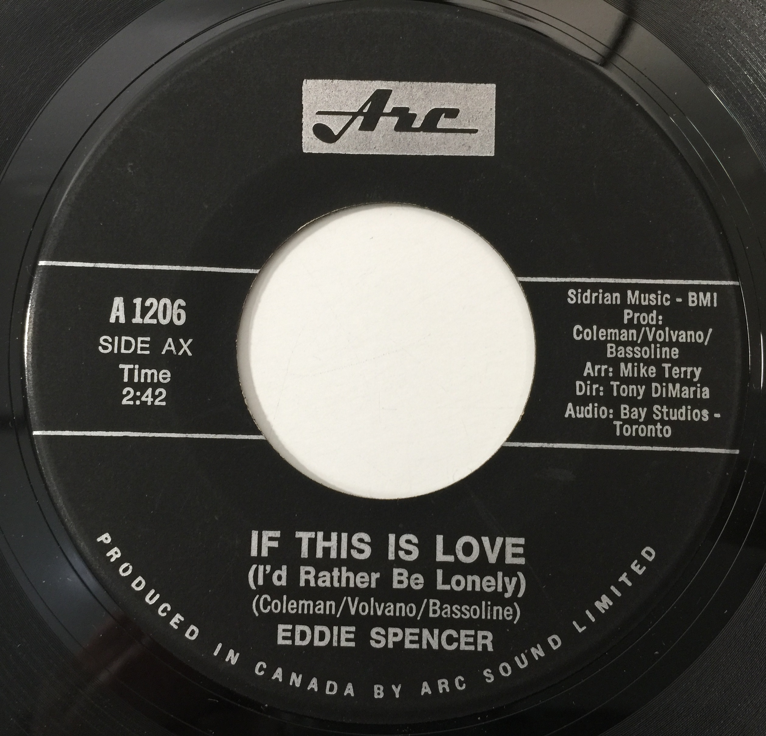 Lot 296 - EDDIE SPENCER - IF THIS IS LOVE (I'D RATHER