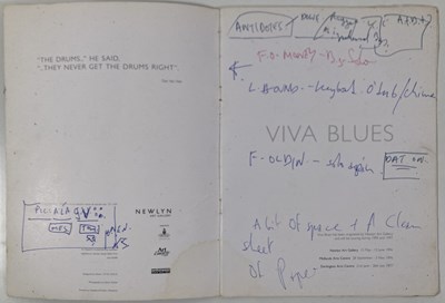 Lot 439 - MARK E. SMITH / THE FALL - A SET LIST / ANNOTATIONS BY MES IN A ANTHONY FROST CATALOGUE.