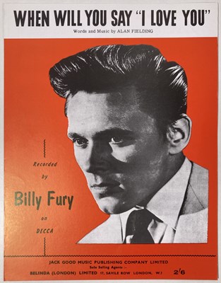 Lot 70 - SHEET MUSIC ARCHIVE INC BILLY FURY.