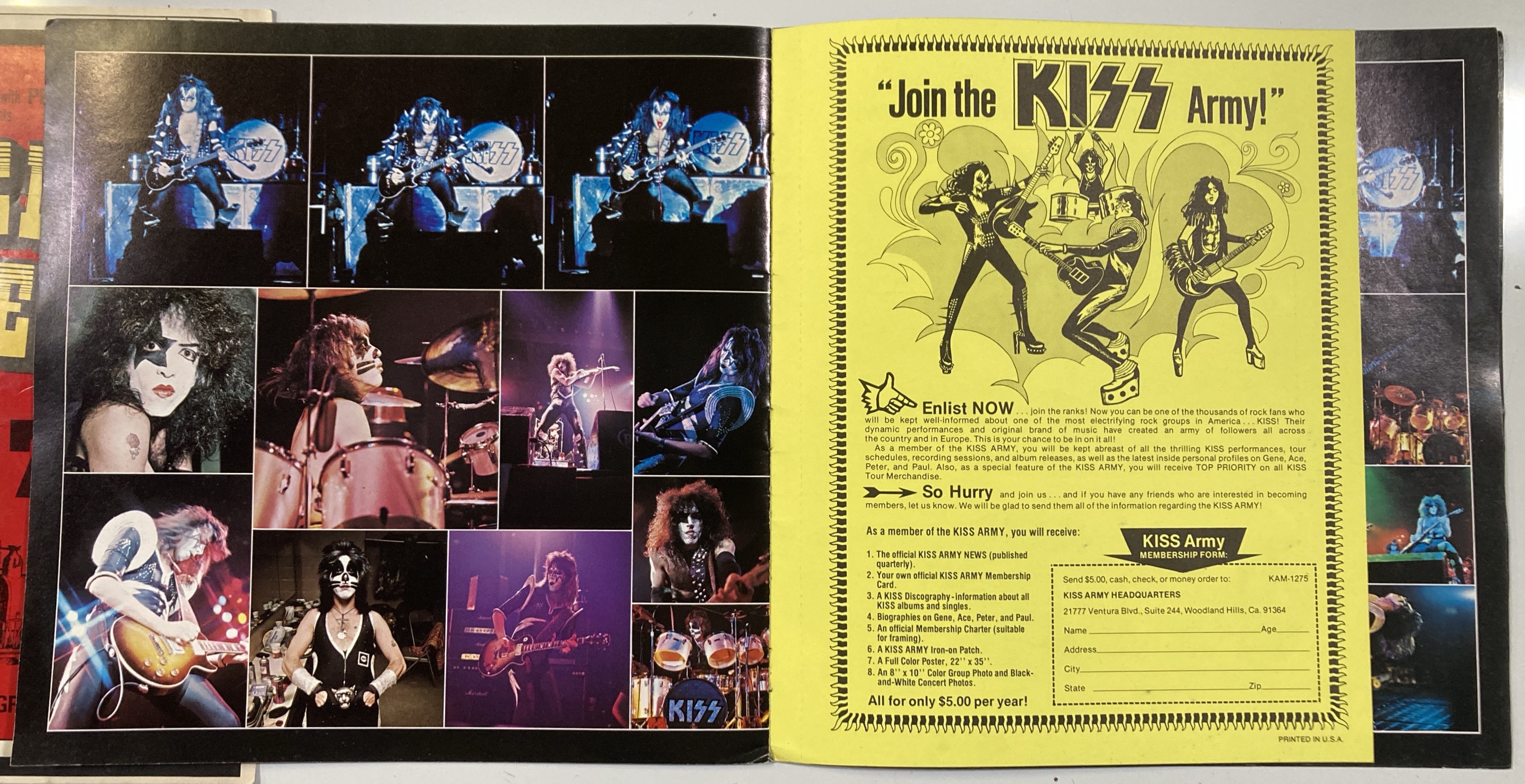 Kiss Rarities Lot 114 - CONCERT PROGRAMMES - 1970S RARITIES INC KISS.