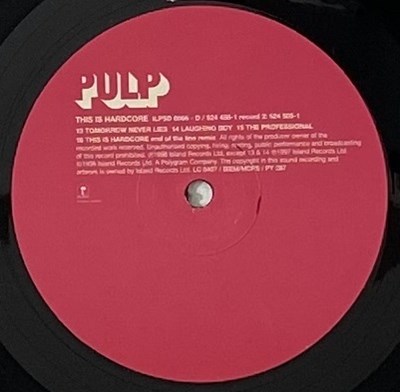 Lot 56 - PULP - THIS IS HARDCORE LP (UK ORIGINAL - ISLAND RECORDS ILPSD 8066)