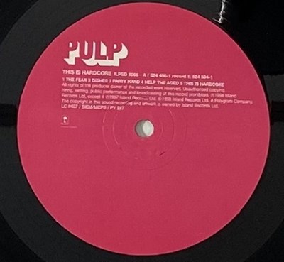 Lot 56 - PULP - THIS IS HARDCORE LP (UK ORIGINAL - ISLAND RECORDS ILPSD 8066)