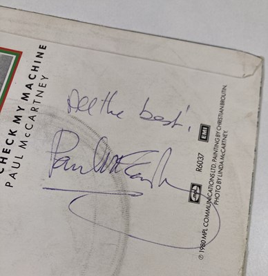 Lot 139 - THE BEATLES - PAUL MCCARTNEY SIGNED 7" SLEEVE.