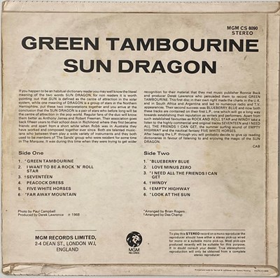 Lot 53 - SUN DRAGON - GREEN TAMBOURINE LP (60s PSYCH-POP / UK OG MGM-CS-8090)