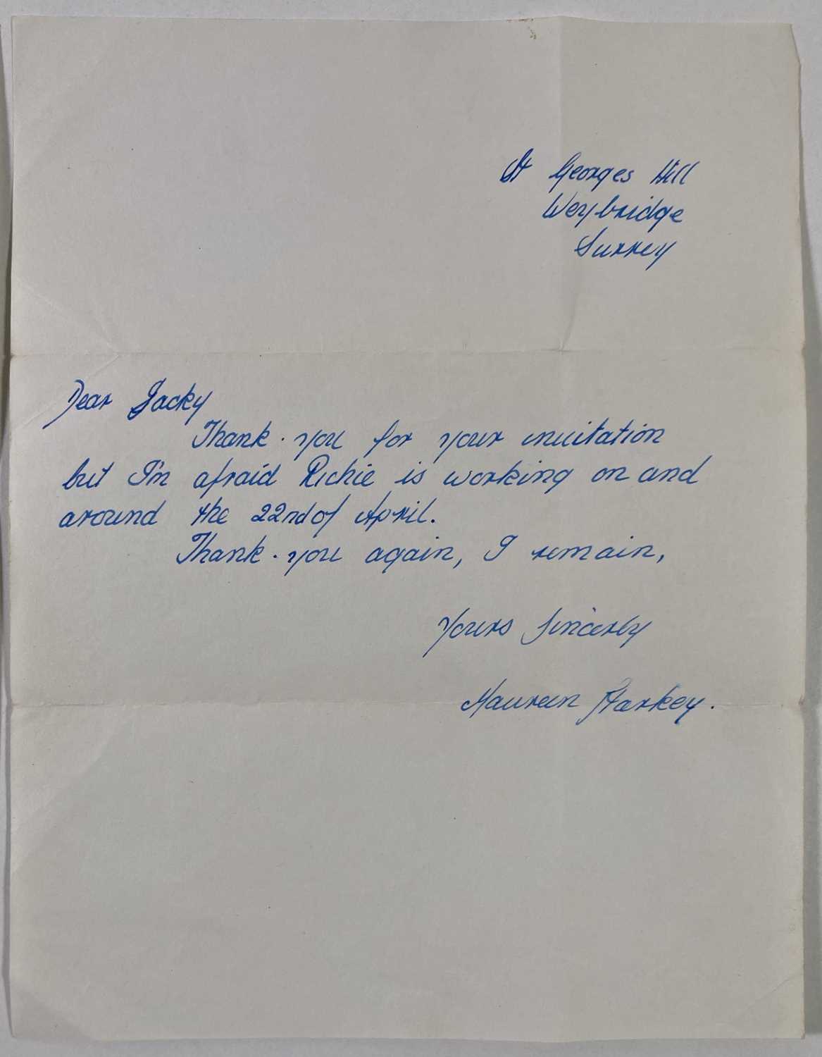 Lot 167 - THE BEATLES - TWO HANDWRITTEN LETTERS BY