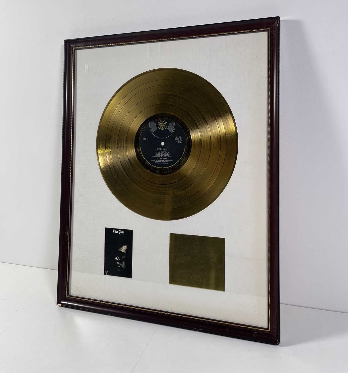 Lot 324 - ELTON JOHN - GOLD DISC AWARD FOR 'ELTON JOHN'.