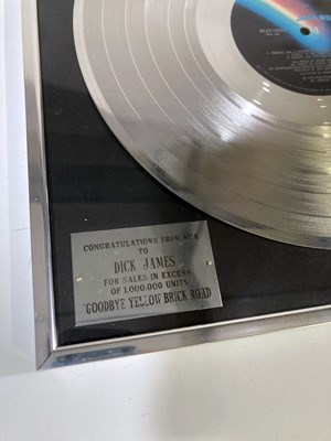 Lot 343 - ELTON JOHN - MCA DISC AWARD FOR 'GOODBYE YELLOW BRICK ROAD'.