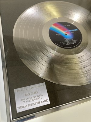 Lot 344 - ELTON JOHN - MCA DISC AWARD FOR 'MADMAN..'.