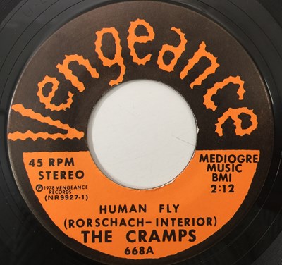 Lot 66 - THE CRAMPS - HUMAN FLY / DOMINO (OG GLOW IN THE DARK SLEEVE / VENGEANCE 668)