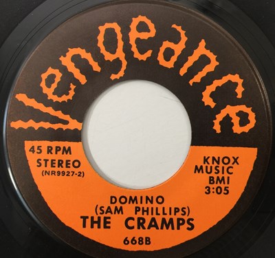 Lot 66 - THE CRAMPS - HUMAN FLY / DOMINO (OG GLOW IN THE DARK SLEEVE / VENGEANCE 668)