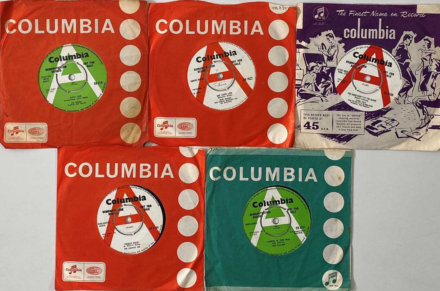 Lot 723 - COLUMBIA - 60's PSYCH DEMOS - 7" PACK