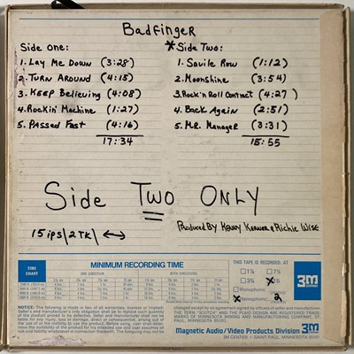 Lot 125 - BADFINGER - MASTER TAPES FOR UNRELEASED LP.