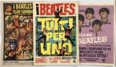 Lot 120 - THE BEATLES - ITALIAN POSTERS ON BOARD.