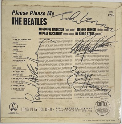 Lot 142 - THE BEATLES - A FULLY SIGNED COPY OF PLEASE PLEASE ME.