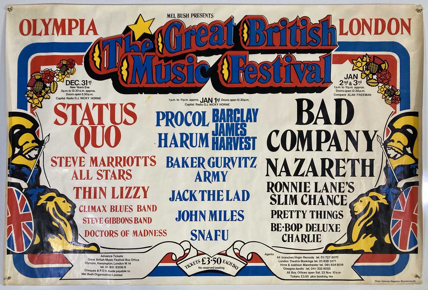 Lot 206 GREAT BRITISH MUSIC FESTIVAL POSTER AND