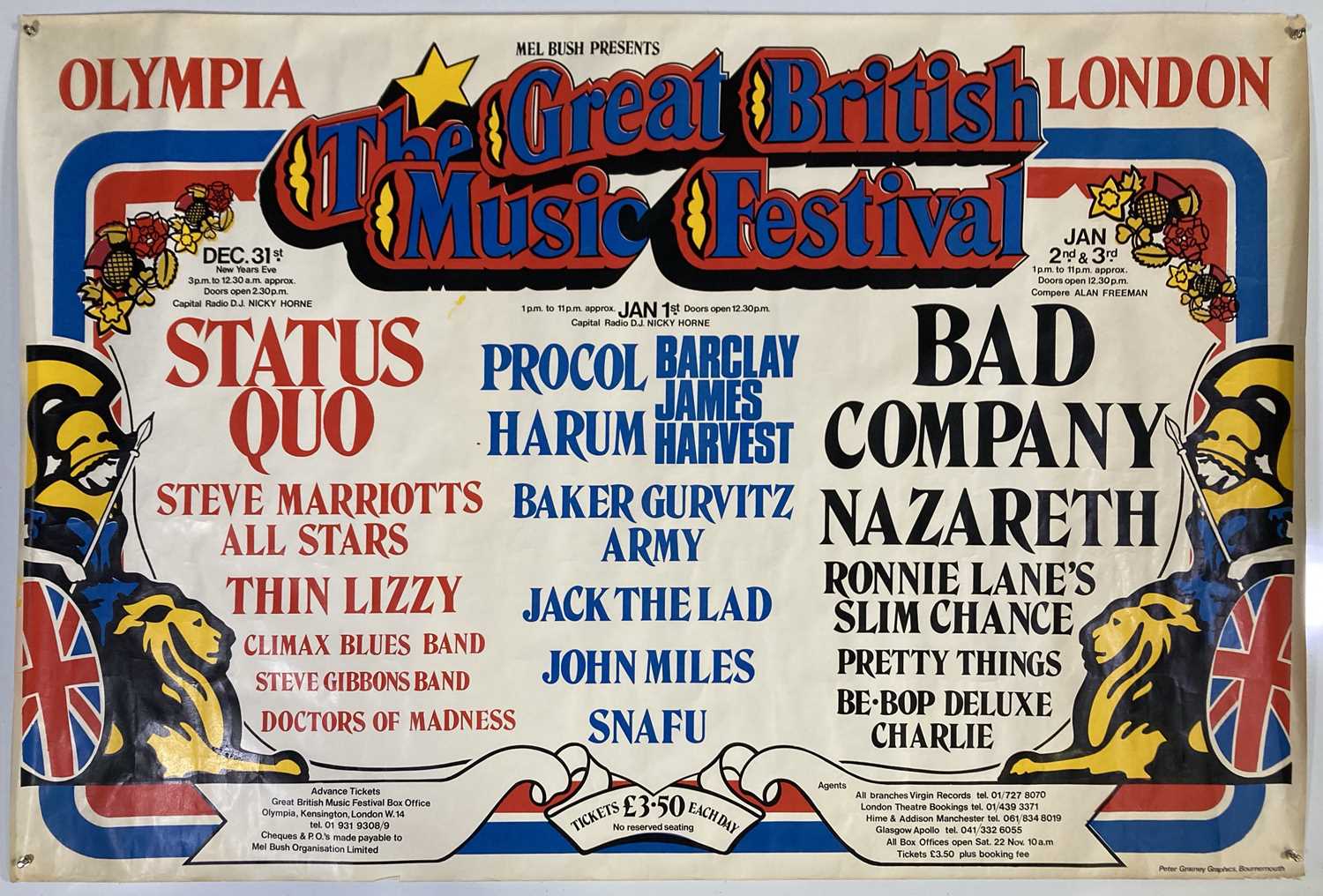 Lot 206 - GREAT BRITISH MUSIC FESTIVAL POSTER AND