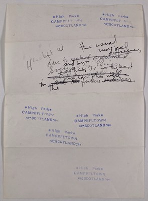 Lot 144 - THE BEATLES - PAUL MCCARTNEY - HANDWRITTEN NOTES ON HENRY MCCULLOCH LEAVING THE BAND.