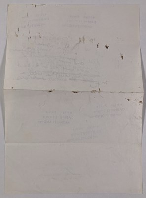 Lot 144 - THE BEATLES - PAUL MCCARTNEY - HANDWRITTEN NOTES ON HENRY MCCULLOCH LEAVING THE BAND.