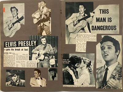 Lot 394 - ELVIS PRESLEY SCRAPBOOKS AND CUTTINGS.