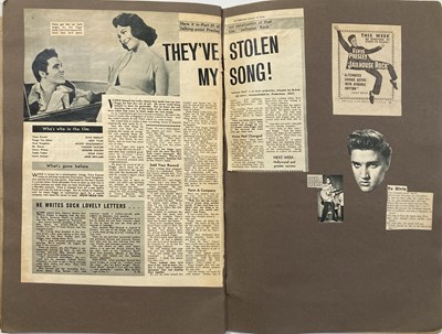 Lot 394 - ELVIS PRESLEY SCRAPBOOKS AND CUTTINGS.