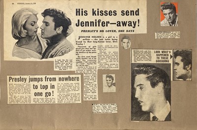 Lot 394 - ELVIS PRESLEY SCRAPBOOKS AND CUTTINGS.