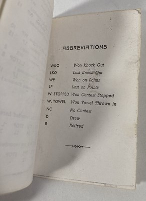 Lot 49 - BOXING HISTORY - A RECORD CARD FOR PETER KANE, WORLD FLYWEIGHT CHAMP.