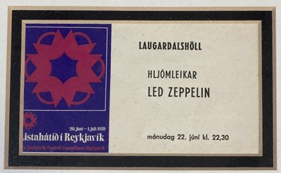 Lot 401 - LED ZEPPELIN - A SIGNED ORIGINAL REYKJAVIK 1970 HANDBILL.
