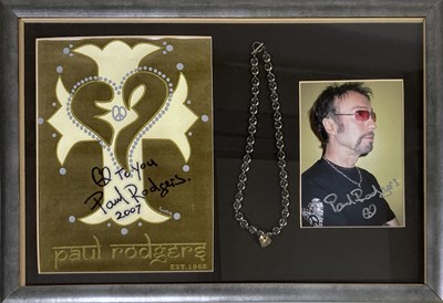 Lot 537 - FREE / BAD COMPANY INTEREST - NECKLACE OWNED BY PAUL RODGERS.