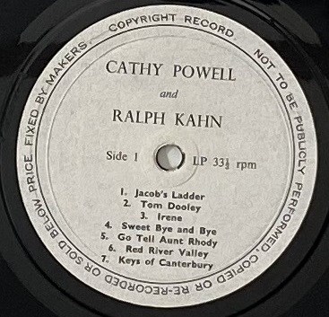 Lot 84 - RALPH KHAN & CATHY POWELL - IN THE SWEET BYE & BYE LP (SELF RELEASED LP - RS LP 0042)