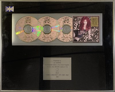 Lot 326 - CHER - GREATEST HITS PRESENTATION AWARD.