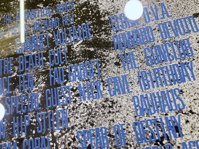 Lot 212 - DEATH CULT / BAUHAUS / NICK CAVE AND MORE - 1983 DUTCH FESTIVAL POSTER.