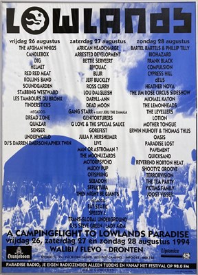 Lot 214 - OASIS / APHEX TWIN / BLUR / JEFF BUCKLEY AND MORE - A 1994 DUTCH FESTIVAL POSTER.