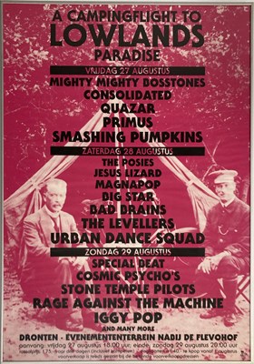 Lot 216 - SMASHING PUMPKINS / BIG STAR / RAGE AGAINST THE MACHINE / IGGY POP ETC - 1993 DUTCH FESTIVAL POSTER.