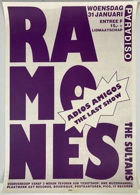 Lot 220 - THE RAMONES - A POSTER FOR THE FINAL DUTCH SHOW.