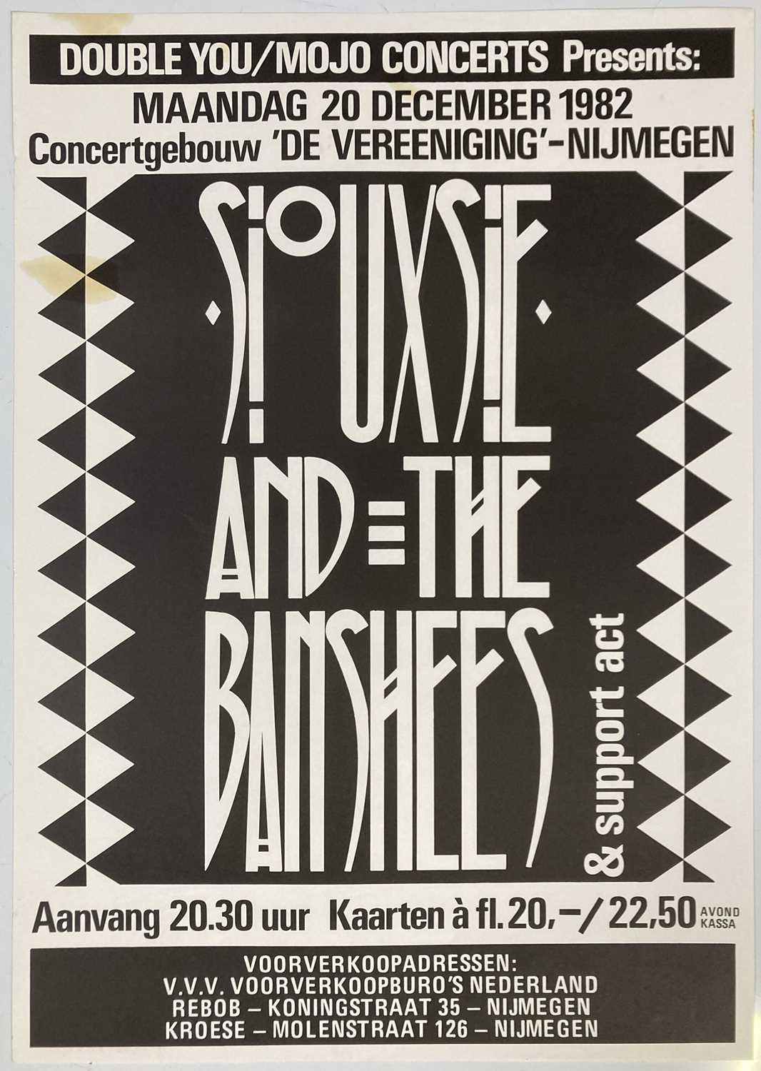 Lot 221 - SIOUXSIE AND THE BANSHEES - ORIGINAL 1982 CONCERT POSTER.