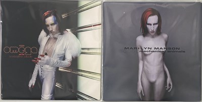 Lot 917 - MARILYN MANSON - MECHANICAL ANIMALS LP (ORIGINAL 1998 US WHITE/BLUE VINYL PRESSING - NOTHING RECORDS INT2-90273-1/2)