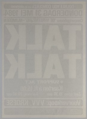 Lot 223 - TALK TALK - 1984 CONCERT POSTER.