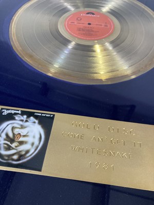 Lot 369 - WHITESNAKE - GOLD DISC AWARD.