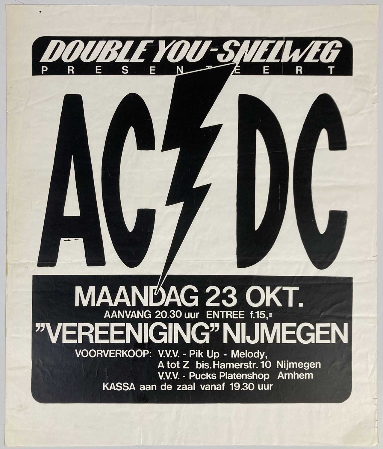 Lot 229 - AC/DC - AN ORIGINAL 1978 CONCERT POSTER.