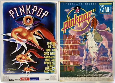 Lot 237 - PINKPOP - ORIGINAL DUTCH FESTIVAL POSTERS - 1983 / 1992.