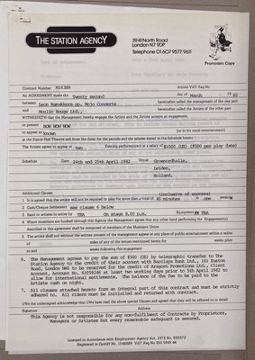 Lot 530 - CONTRACTS AND CONCERT BOOKING ARCHIVE - QUEEN 1982-1986.